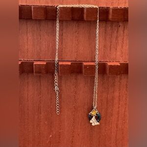 Beautiful Butterfly glass Necklace 22” Brand New!